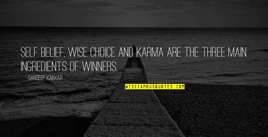 Motivational And Inspirational Quotes By Sandeep Kakkar: Self belief, Wise choice and Karma are the