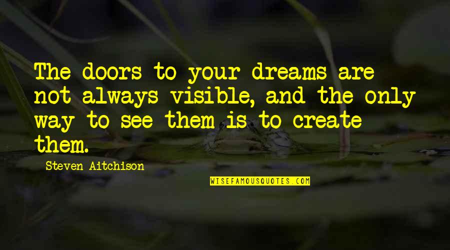 Motivational And Inspirational Quotes By Steven Aitchison: The doors to your dreams are not always Motivational And Inspirational Quotes By Steven Aitchison: The doors to your dreams are not always