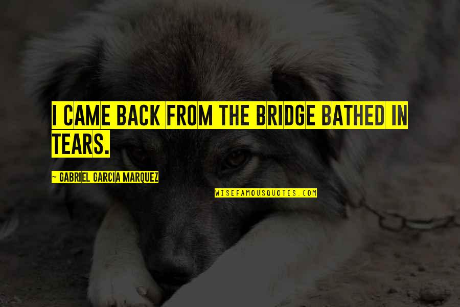 Motivational Cheerleading Quotes By Gabriel Garcia Marquez: I came back from the bridge bathed in