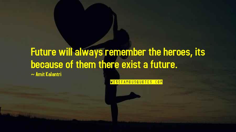 Motivational Future Quotes By Amit Kalantri: Future will always remember the heroes, its because