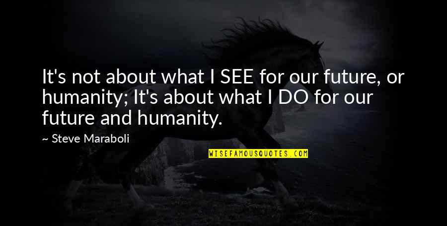 Motivational Future Quotes By Steve Maraboli: It's not about what I SEE for our