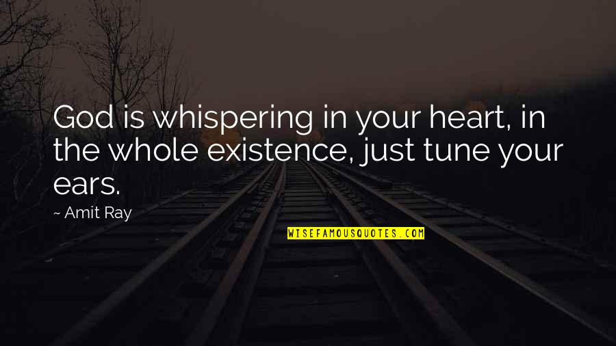 Motivational Growth Quotes By Amit Ray: God is whispering in your heart, in the