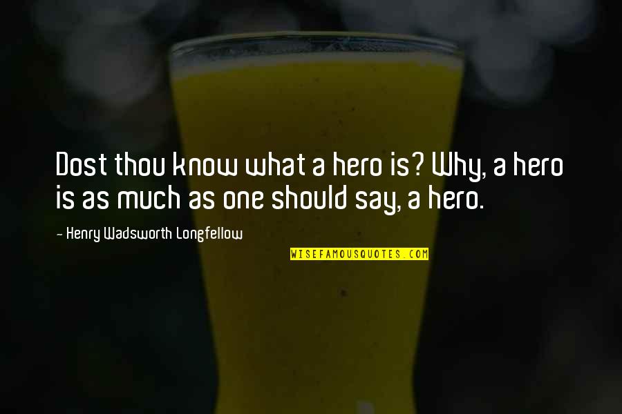 Motivational Halftime Quotes By Henry Wadsworth Longfellow: Dost thou know what a hero is? Why,