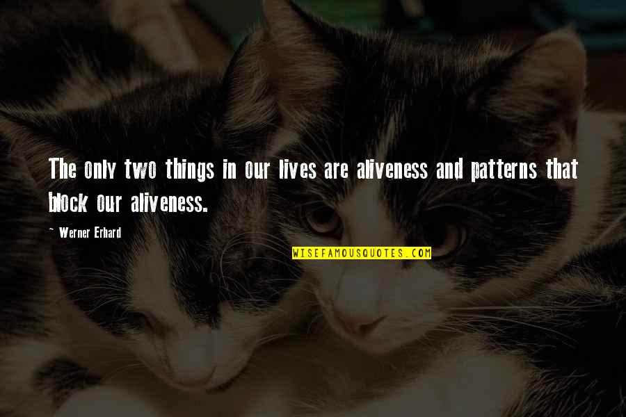 Motivational Inspirational Perseverance Quotes By Werner Erhard: The only two things in our lives are