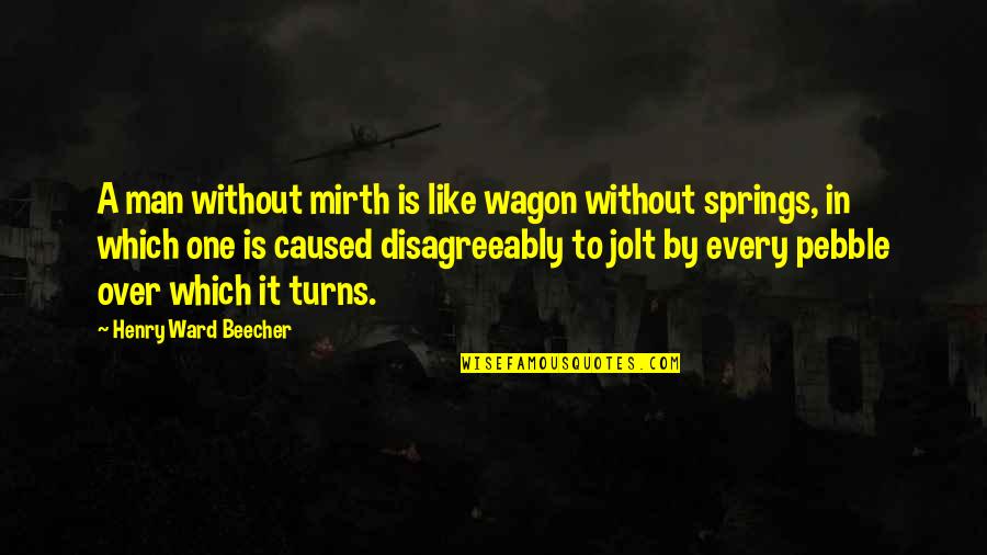 Motivational It Quotes By Henry Ward Beecher: A man without mirth is like wagon without