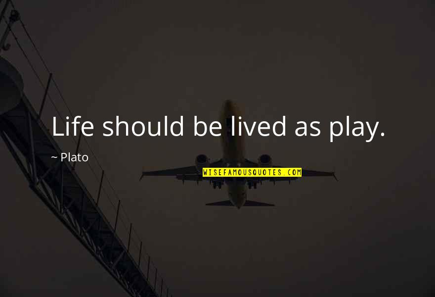 Motivational Kid Quotes By Plato: Life should be lived as play.