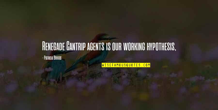 Motivational Meme Quotes By Patricia Briggs: Renegade Cantrip agents is our working hypothesis,