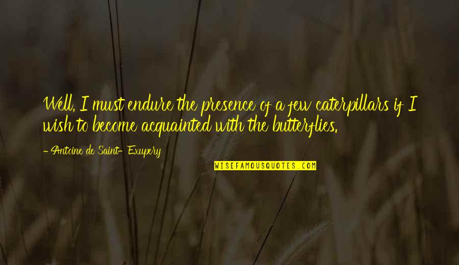 Motivational Reminder Quotes By Antoine De Saint-Exupery: Well, I must endure the presence of a