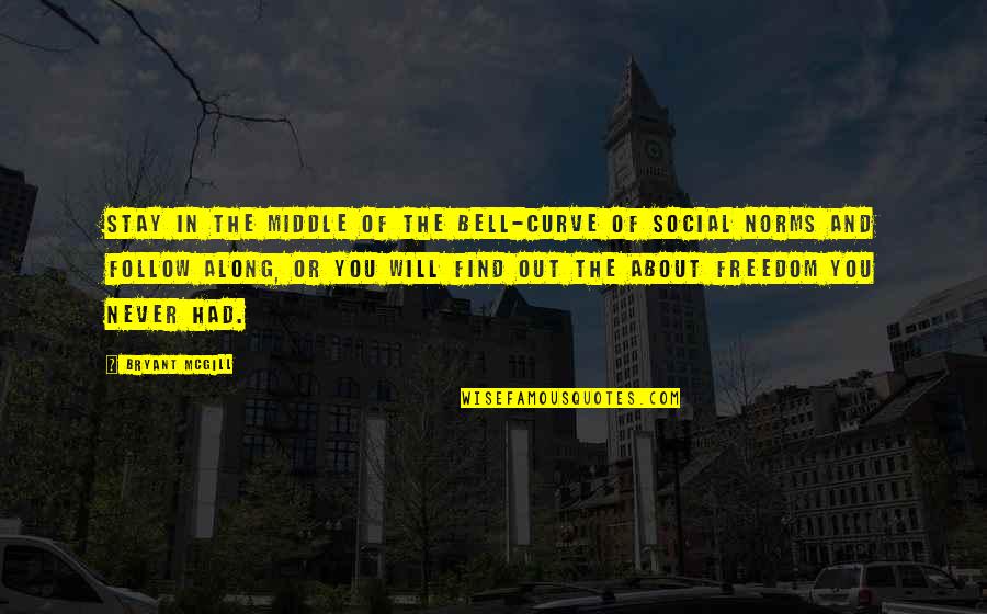 Motivational Runner Quotes By Bryant McGill: Stay in the middle of the bell-curve of