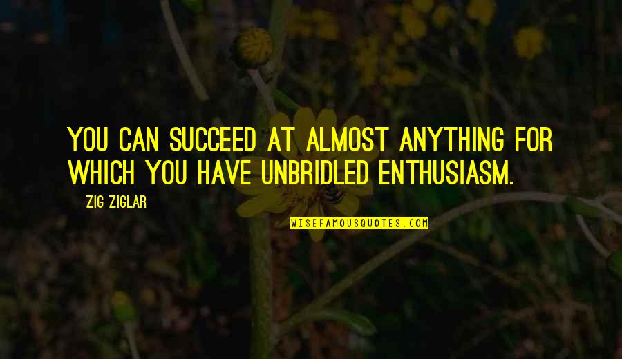 Motivational Speaker Quotes By Zig Ziglar: You can succeed at almost anything for which