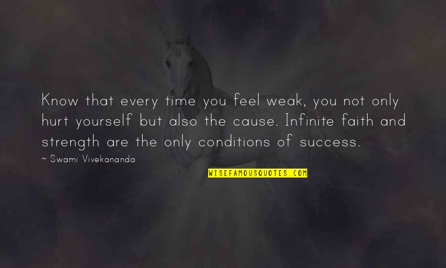 Motivational Strength Quotes By Swami Vivekananda: Know that every time you feel weak, you