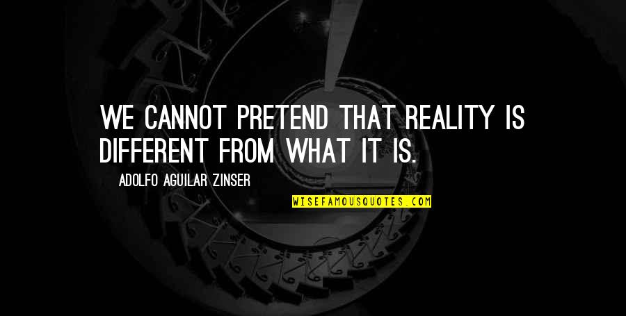 Motivationally Quotes By Adolfo Aguilar Zinser: We cannot pretend that reality is different from