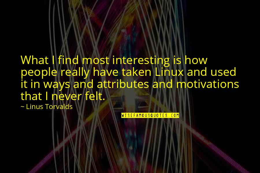 Motivations Quotes By Linus Torvalds: What I find most interesting is how people
