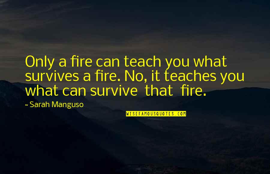 Motivity Labs Quotes By Sarah Manguso: Only a fire can teach you what survives