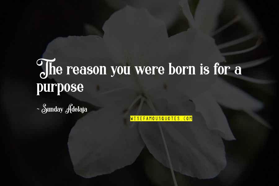 Motoko Kumai Quotes By Sunday Adelaja: The reason you were born is for a Motoko Kumai Quotes By Sunday Adelaja: The reason you were born is for a