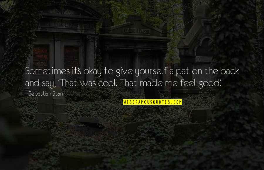 Motominded Quotes By Sebastian Stan: Sometimes it's okay to give yourself a pat