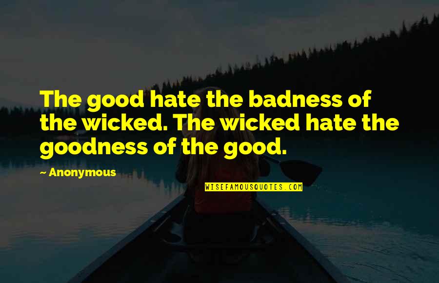 Motooka Rosenberg Quotes By Anonymous: The good hate the badness of the wicked.