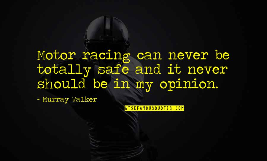 Motor Racing Quotes By Murray Walker: Motor racing can never be totally safe and