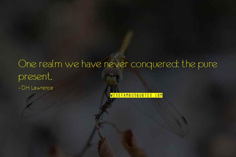 Motschke Quotes By D.H. Lawrence: One realm we have never conquered: the pure