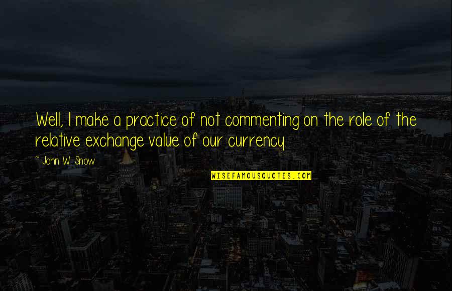 Motsuki Quotes By John W. Snow: Well, I make a practice of not commenting Motsuki Quotes By John W. Snow: Well, I make a practice of not commenting