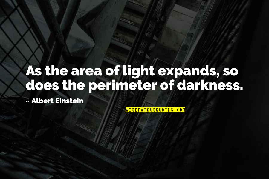 Mottram Hall Quotes By Albert Einstein: As the area of light expands, so does