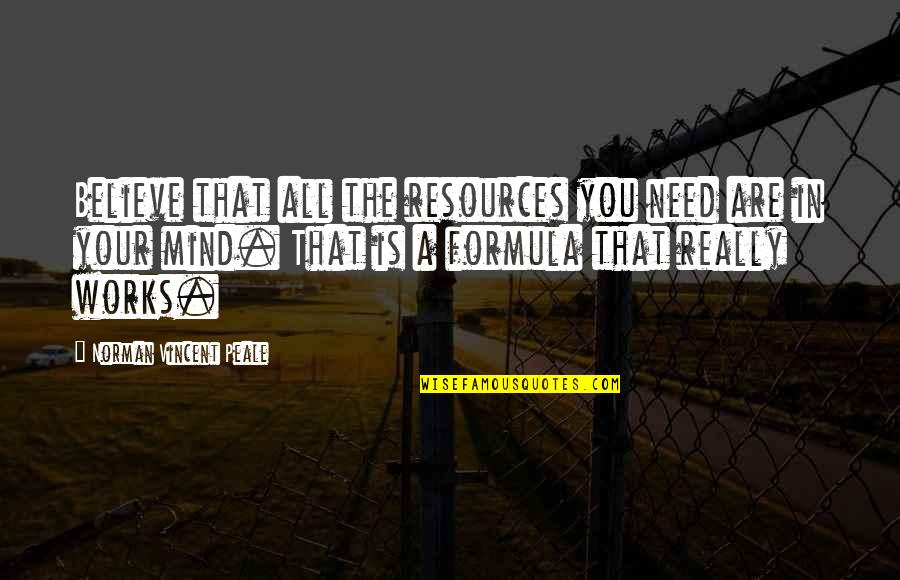 Moufarrij Wichita Quotes By Norman Vincent Peale: Believe that all the resources you need are