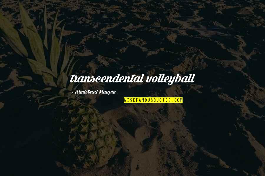 Mouhtadi Jamal Quotes By Armistead Maupin: transcendental volleyball Mouhtadi Jamal Quotes By Armistead Maupin: transcendental volleyball