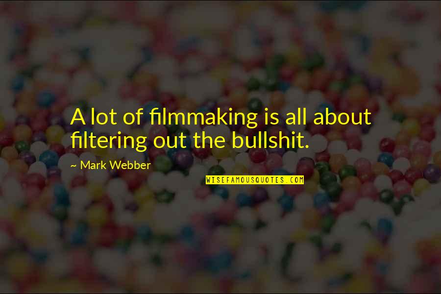 Moulinex Meat Quotes By Mark Webber: A lot of filmmaking is all about filtering