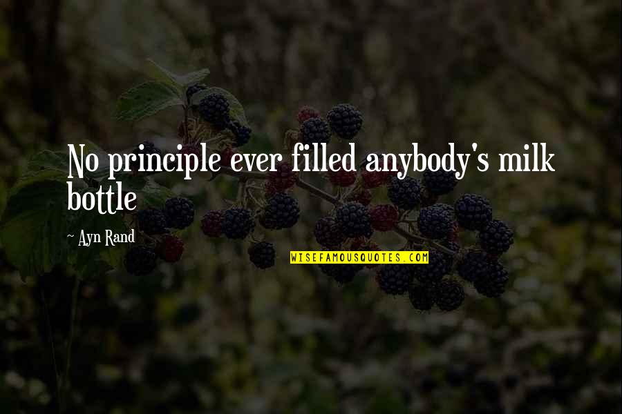 Mount Pinatubo Eruption Quotes By Ayn Rand: No principle ever filled anybody's milk bottle