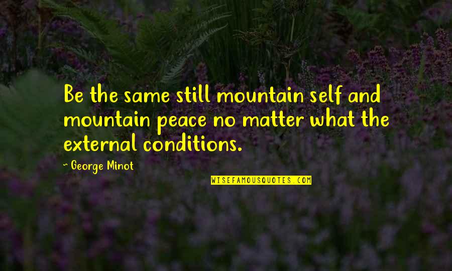 Mountain And Peace Quotes By George Minot: Be the same still mountain self and mountain