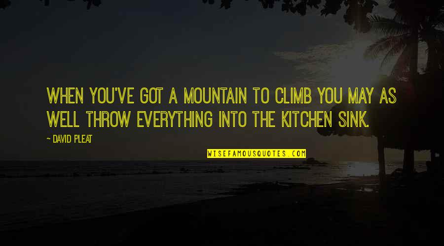 Mountain Climb Quotes By David Pleat: When you've got a mountain to climb you