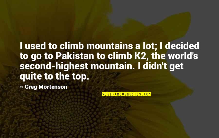 Mountain Climb Quotes By Greg Mortenson: I used to climb mountains a lot; I