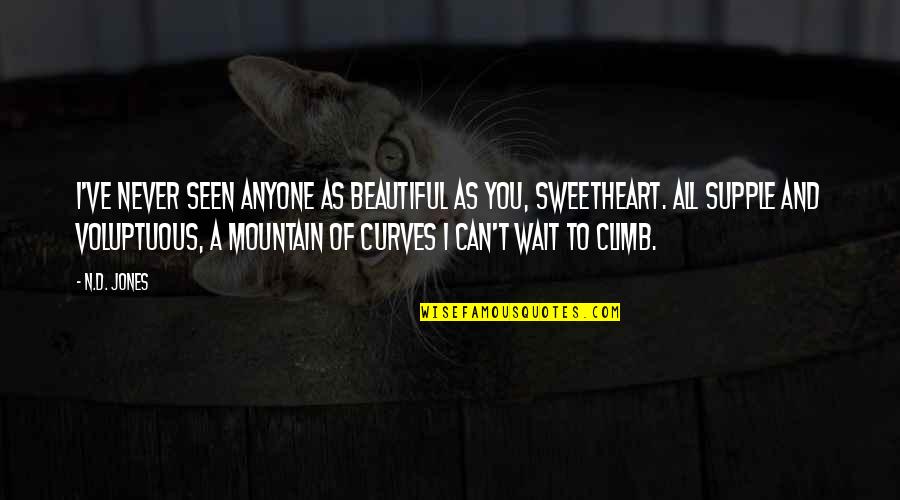 Mountain Climb Quotes By N.D. Jones: I've never seen anyone as beautiful as you,