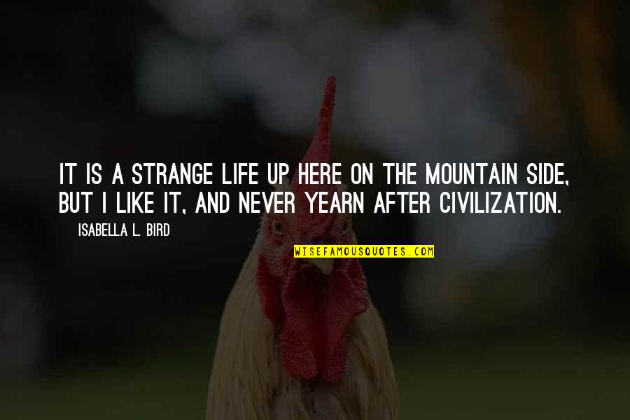 Mountain Life Quotes By Isabella L. Bird: It is a strange life up here on