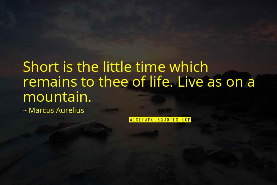 Mountain Life Quotes By Marcus Aurelius: Short is the little time which remains to