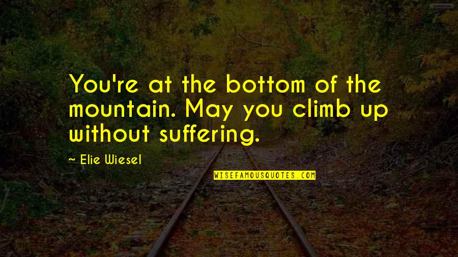 Mountain Of Quotes By Elie Wiesel: You're at the bottom of the mountain. May