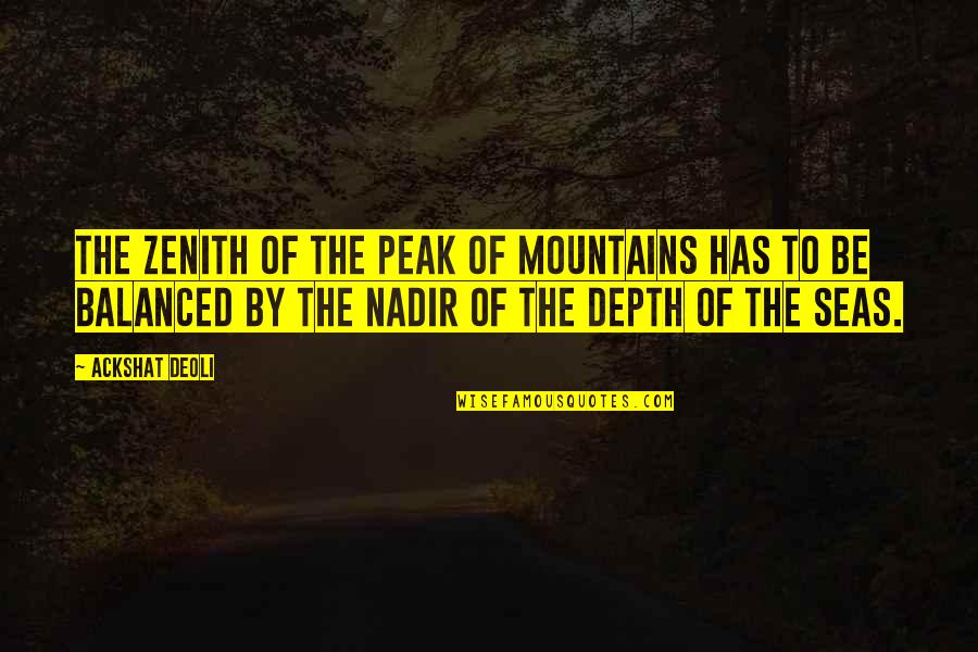 Mountains And Happiness Quotes By Ackshat Deoli: The zenith of the peak of mountains has