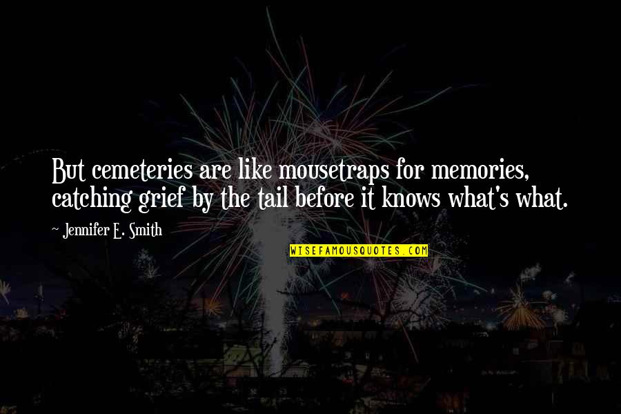 Mountains And Lakes Quotes By Jennifer E. Smith: But cemeteries are like mousetraps for memories, catching