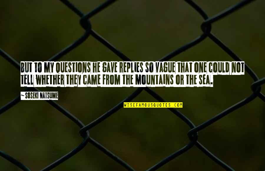 Mountains And The Sea Quotes By Soseki Natsume: But to my questions he gave replies so