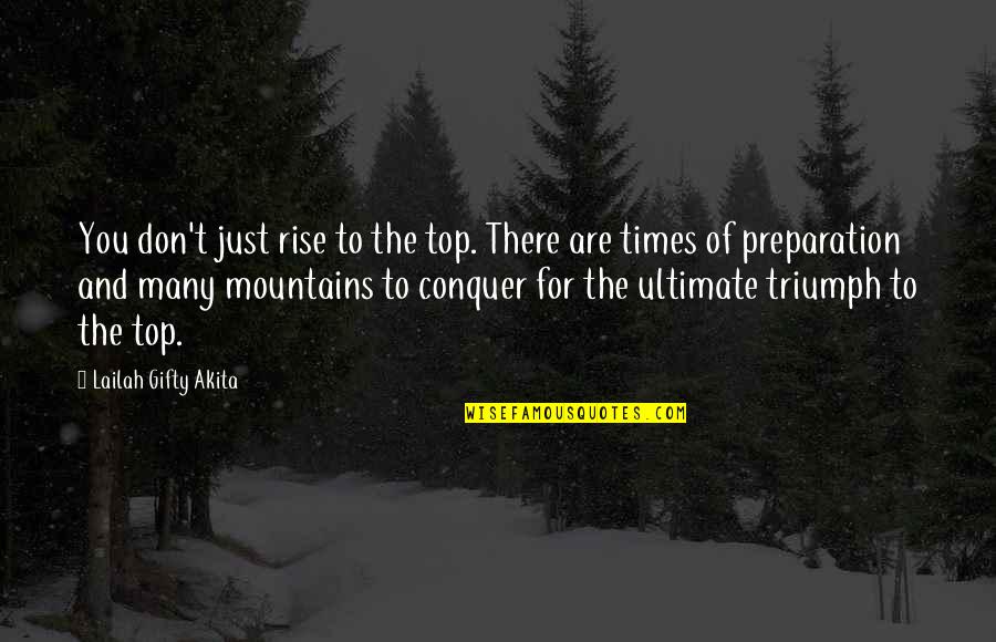 Mountains Quotes By Lailah Gifty Akita: You don't just rise to the top. There