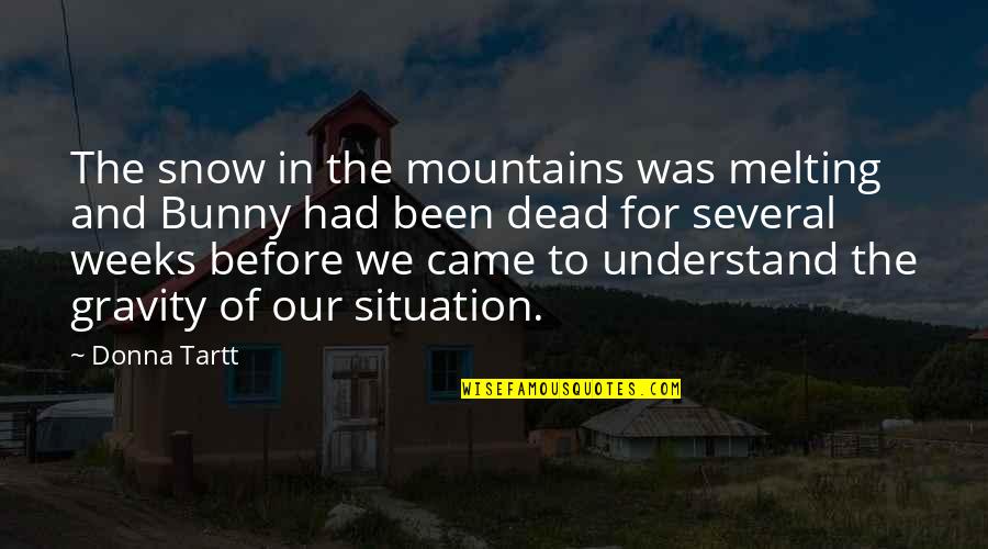 Mountains We Quotes By Donna Tartt: The snow in the mountains was melting and Mountains We Quotes By Donna Tartt: The snow in the mountains was melting and