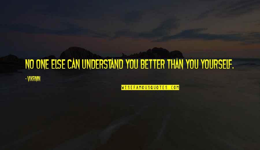 Mountainsthe Quotes By Vikrmn: No one else can understand you better than