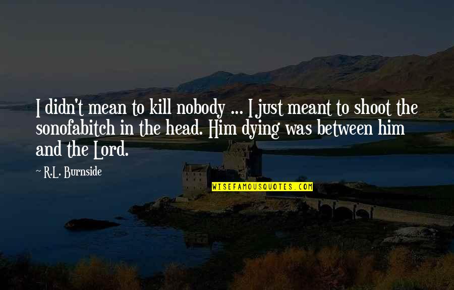 Mounzer Karam Quotes By R.L. Burnside: I didn't mean to kill nobody ... I Mounzer Karam Quotes By R.L. Burnside: I didn't mean to kill nobody ... I