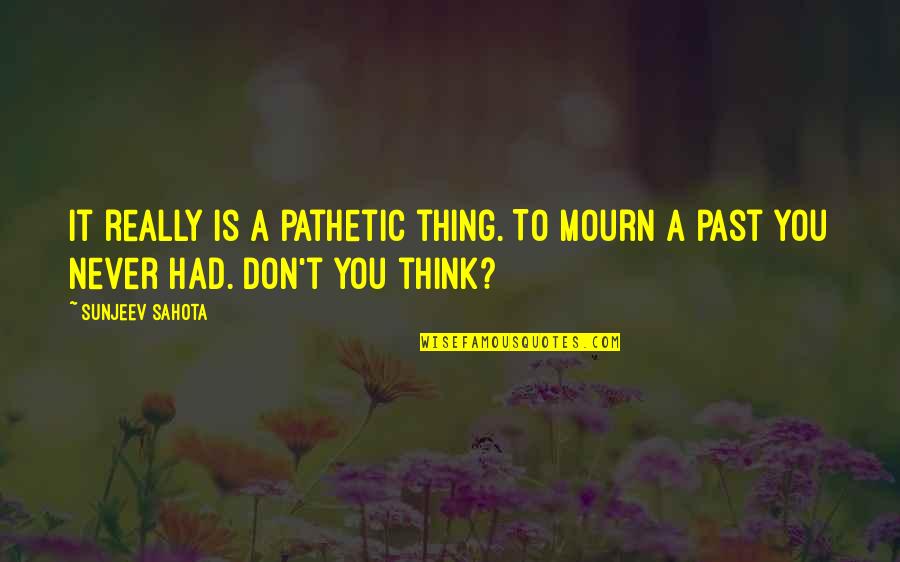 Mourn Quotes By Sunjeev Sahota: It really is a pathetic thing. To mourn