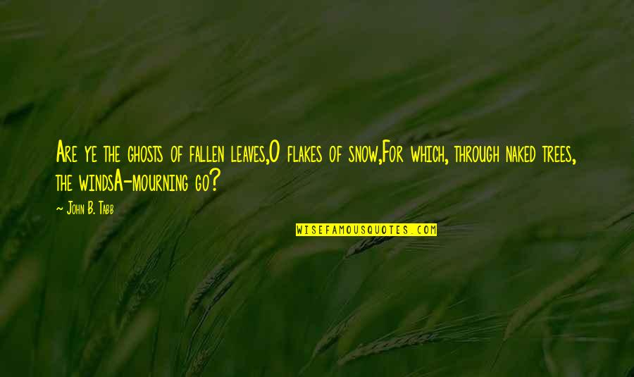 Mourning Quotes By John B. Tabb: Are ye the ghosts of fallen leaves,O flakes Mourning Quotes By John B. Tabb: Are ye the ghosts of fallen leaves,O flakes