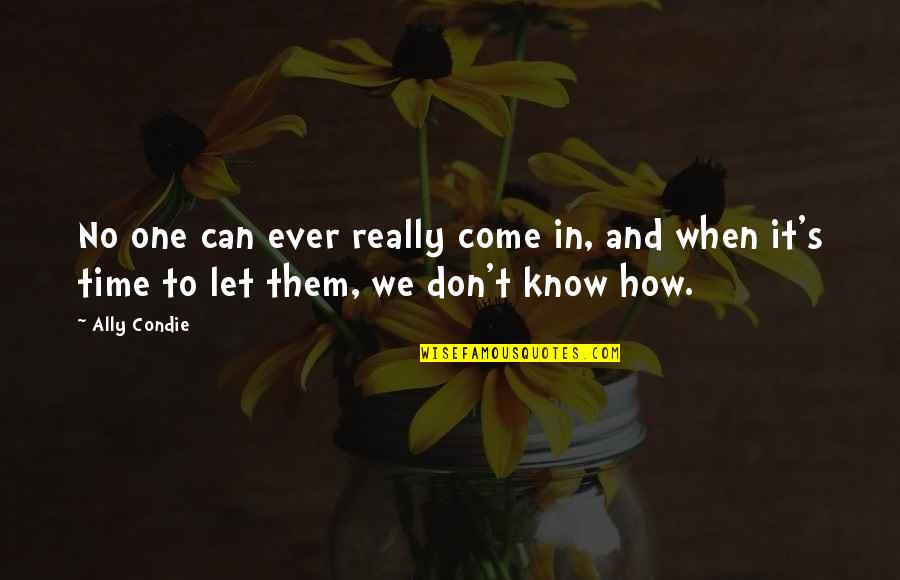Mourre Du Quotes By Ally Condie: No one can ever really come in, and