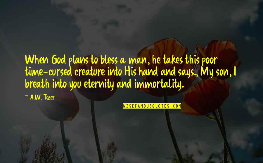 Mousai Quotes By A.W. Tozer: When God plans to bless a man, he Mousai Quotes By A.W. Tozer: When God plans to bless a man, he
