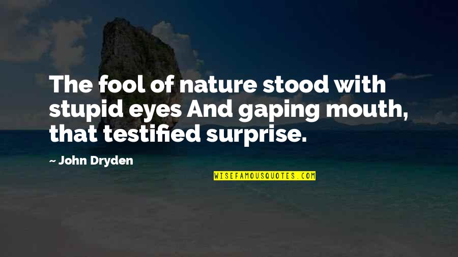 Mouth And Eyes Quotes By John Dryden: The fool of nature stood with stupid eyes