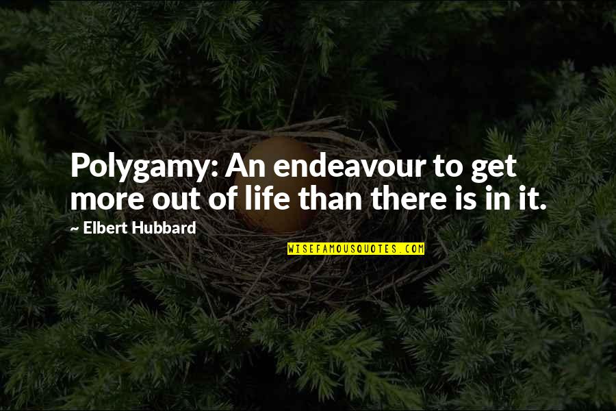 Mouth Of Sauron Quotes By Elbert Hubbard: Polygamy: An endeavour to get more out of