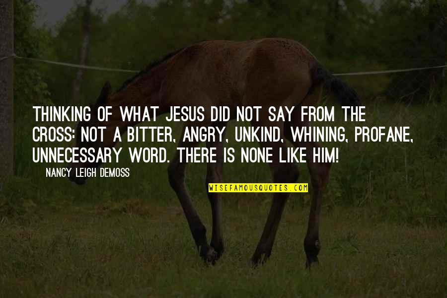 Moutier Suisse Quotes By Nancy Leigh DeMoss: Thinking of what Jesus did NOT say from